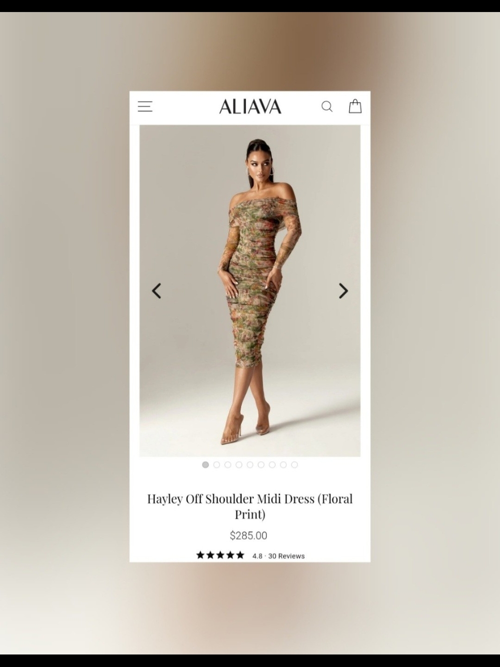 Alia One-Shoulder Floral Midi Dress in Multicolor Earth Tones